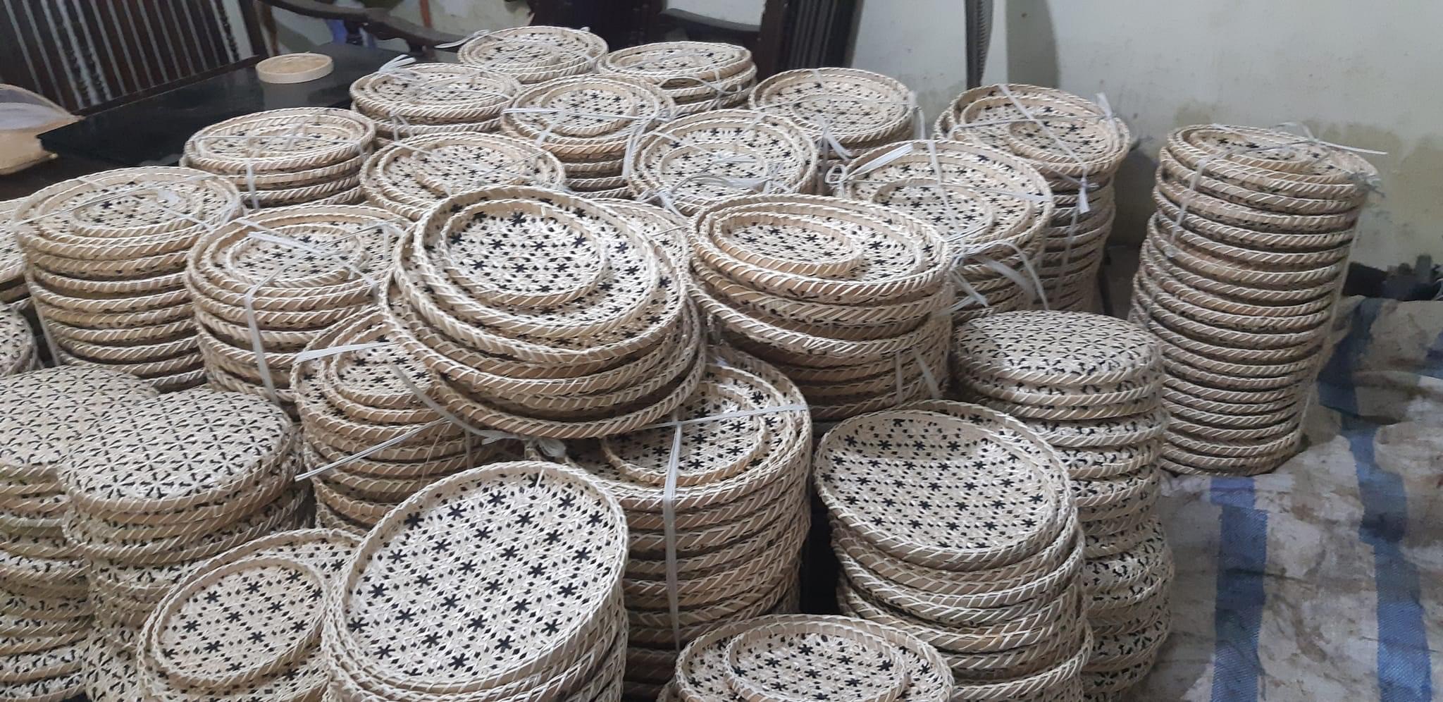 Bamboo Basket Trays Wicker Shallow Bamboo Serving Trays For Kitchen & Party Serving Dry Food