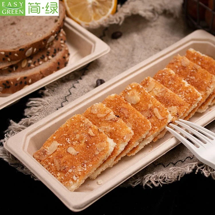 
Easy Green Disposable Small Natural Biodegradable Sushi Paper Sugar Cane Pulp Container Tray 