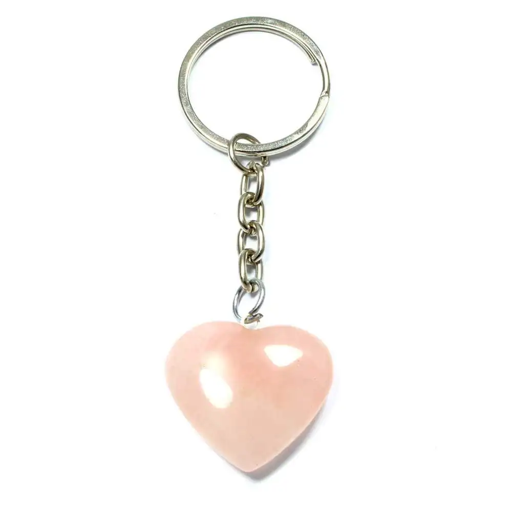 New Rose Quartz Heart Crystal Stone Key Chain Stone Charm Pendants Keyrings Wholesale Price Buy High Quality Rose Quartz Heart Keychain For Sale In Wholesale Price Beautiful Rose Quartz Heart Keychain