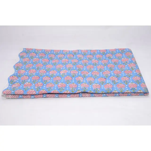 Hand Block Print Fabric 100% Cotton Fabric by Yard Floral Print Pattern for Home Textile and Dresses Making Supply