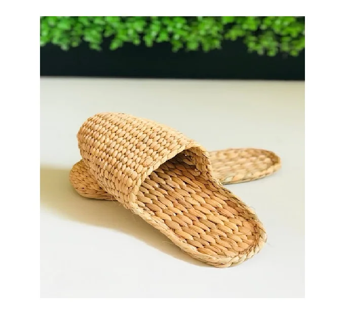 SPECIAL HANDMADE WATER HYACINTH CROCHET CLOSED TOE SLIPPERS //Rachel: +84896436456