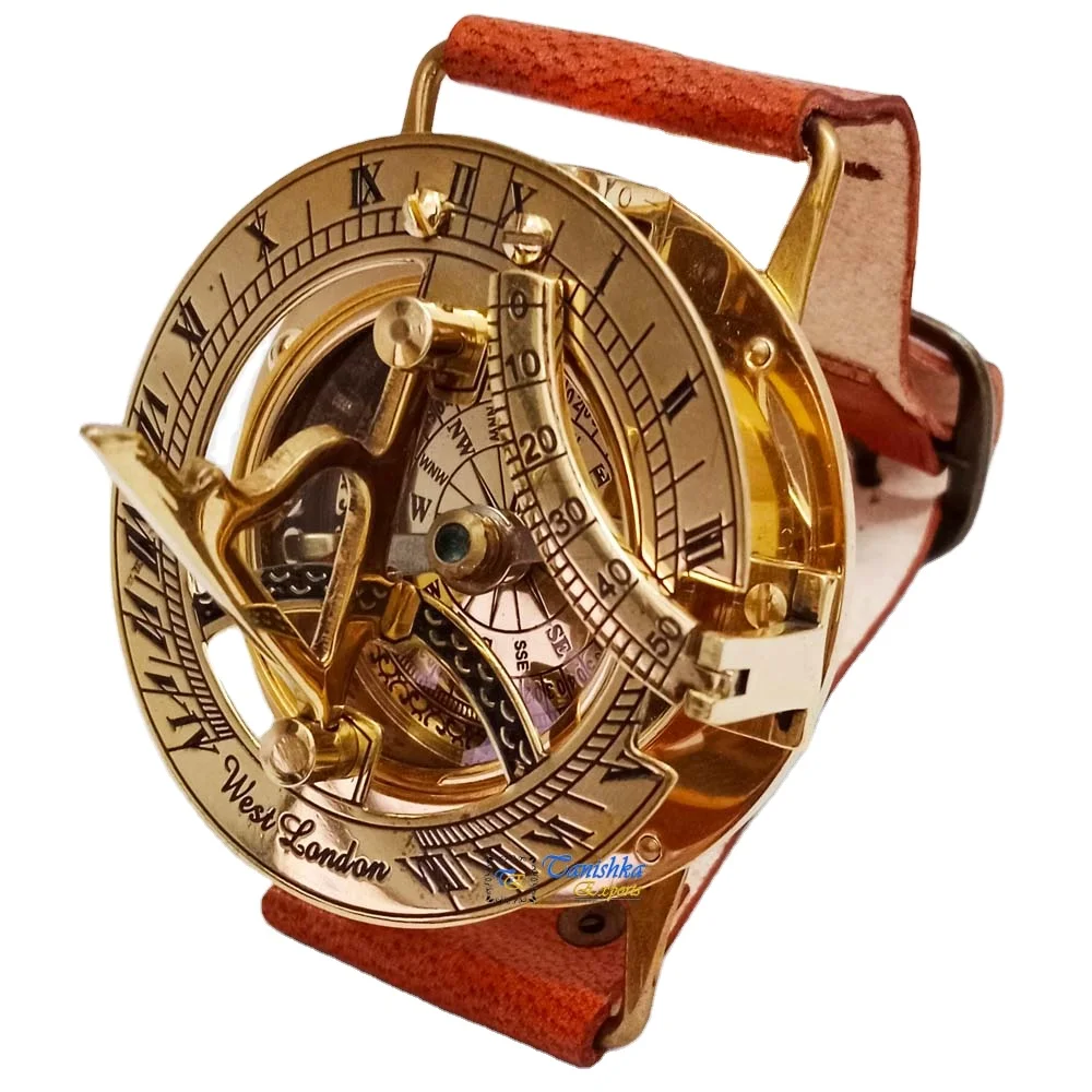 Морские латунные наручные часы, часы ручной работы с компасом, винтажные часы, подарок мужу, морские подарки, мужской браслет, солнечный компас