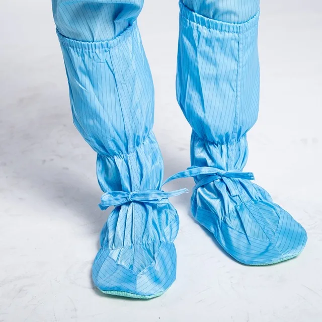 
Antistatic Cleanroom Booties ESD Foot Cover with Rubber Sole Shoes Industrial Garments (CR) 