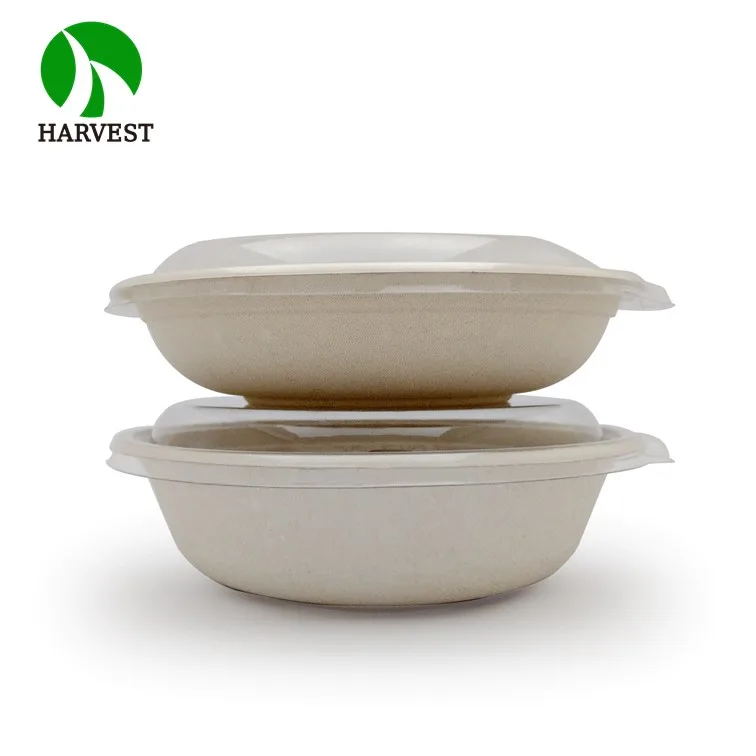 Harvest CR32 Sustainable Compostable Fiber Pulp Salad Bowls