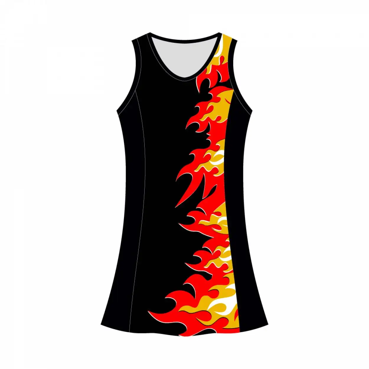 Custom Quick Dry Yellow Plain Netball Dress Design