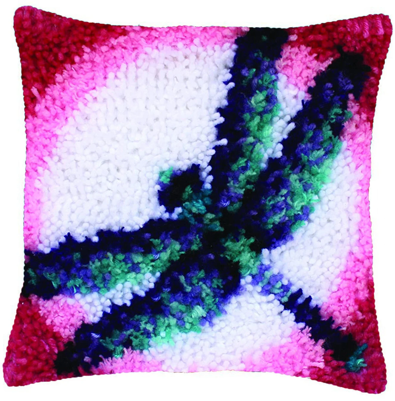 Cross-stitch Embroidery Needlework Cushion Mat Craft Kits For  Dragonfly Printed Pillowcase Latch Hook Diy Rug Kits Pillows