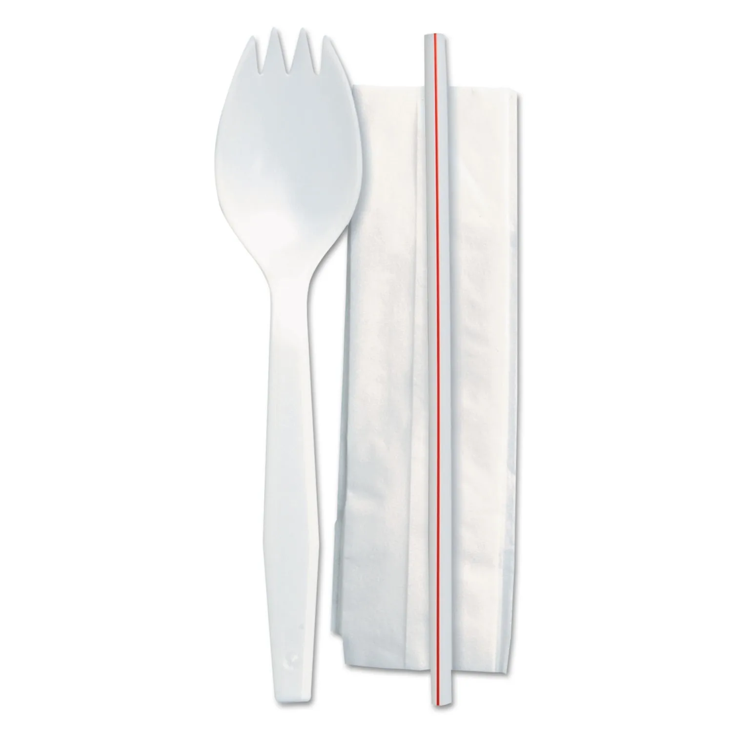 Plastic Cutlery Kits School Kits Spork + Straw + Napkin,Individual