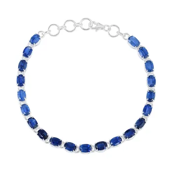 925 Sterling Silver Women Bangle Kyanite Gemstone Tennis Bracelet High Quality Light Weight Customized Trending Dainty Jewelry
