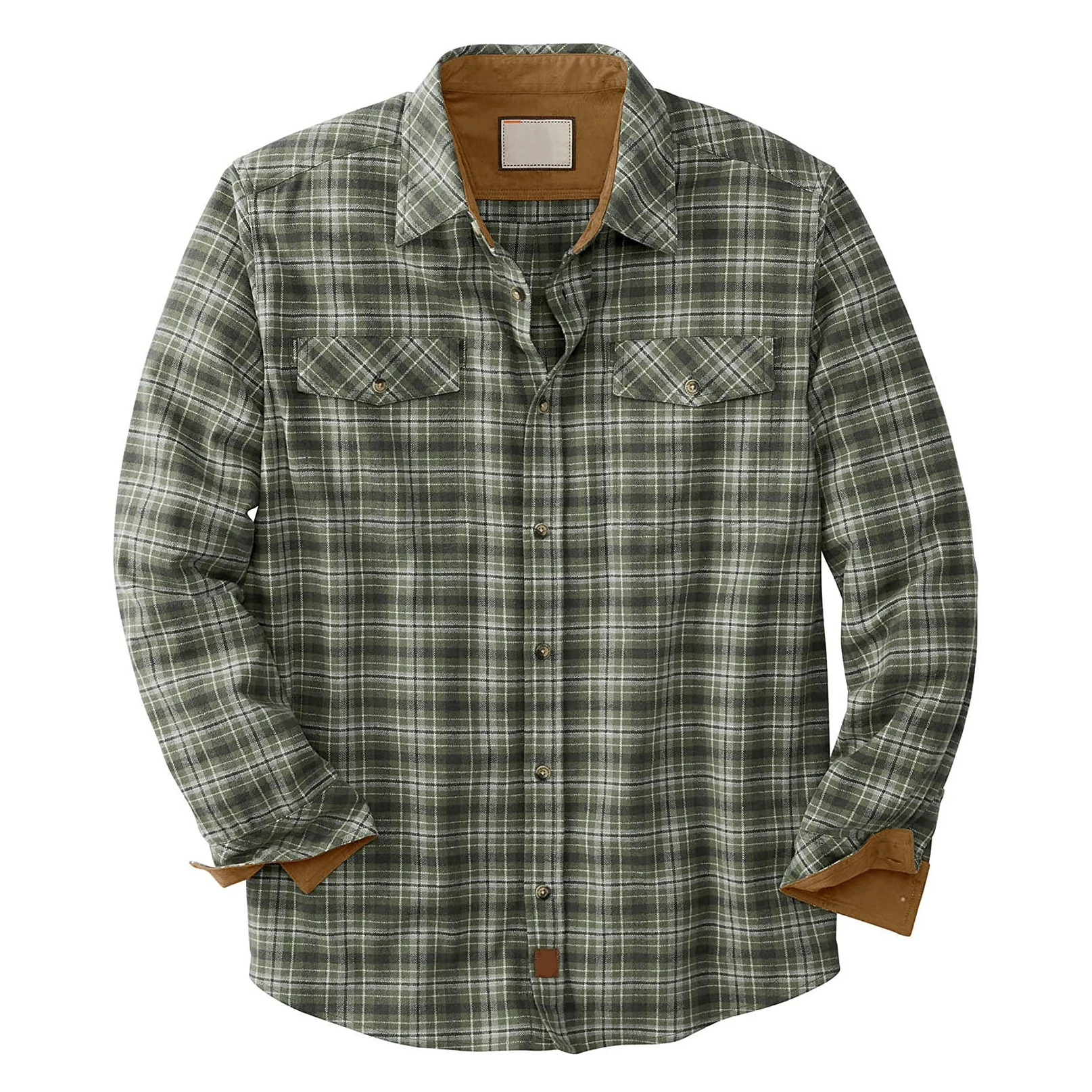 Luxurious Olive Green Plaid Flannel 