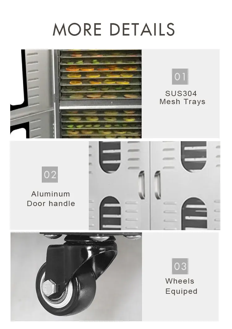 Factory Wholesale Industrial 28 Layers 50x85 cm Large Tray Electric Food Drying Processor Fruit Dehydrator - Image 6