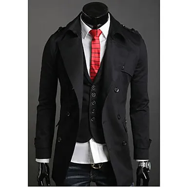 Stylo's Custom Made Plus Size Men's Winter Trench Coat 100% Woolen Long Double Breasted Breathable Anti-wrinkle Waterproof