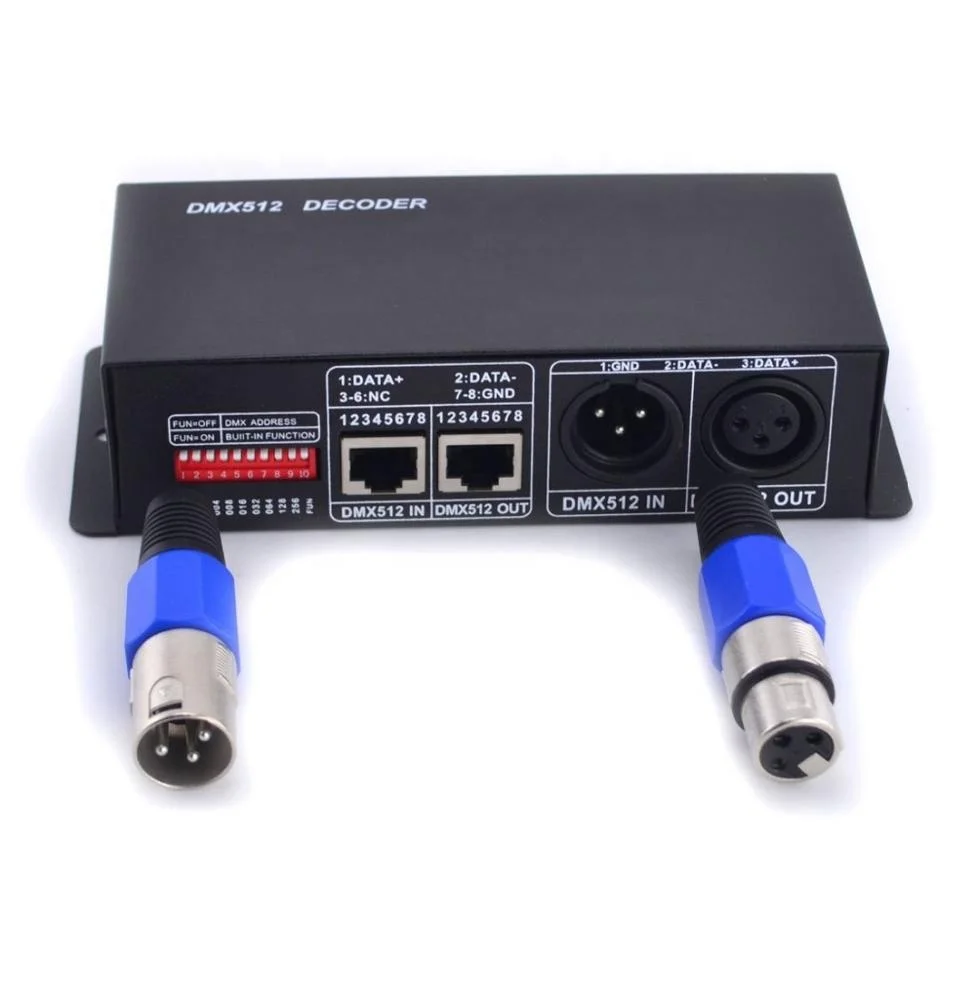 4 Channels DMX512 Decoder 32A Led Dimmer Driver for RGBW,RGBW Led Strip Dmx Controller DC12-24V DMX512 Dimmer