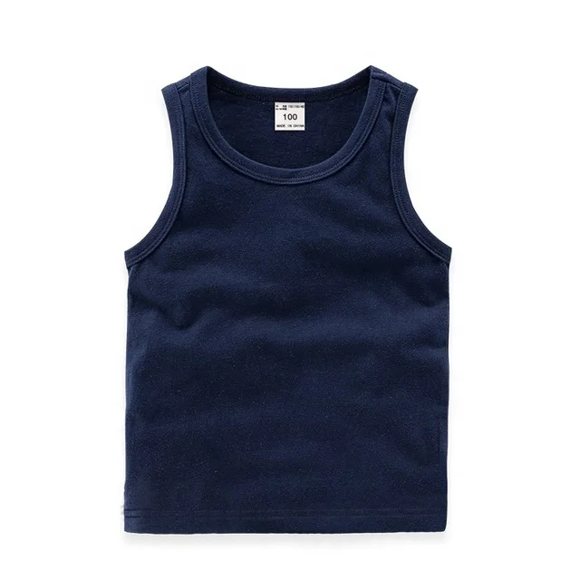 JL1120G OEM Blank White tank Top Cotton Girls Vest Candy Kids Camisole Tops Summer Baby Singlet Kids Tank Top