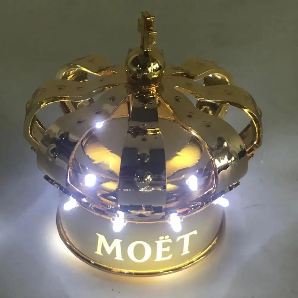 Moet Chandon Champagne Flashing Bottle Topper Crown Gold Tone 