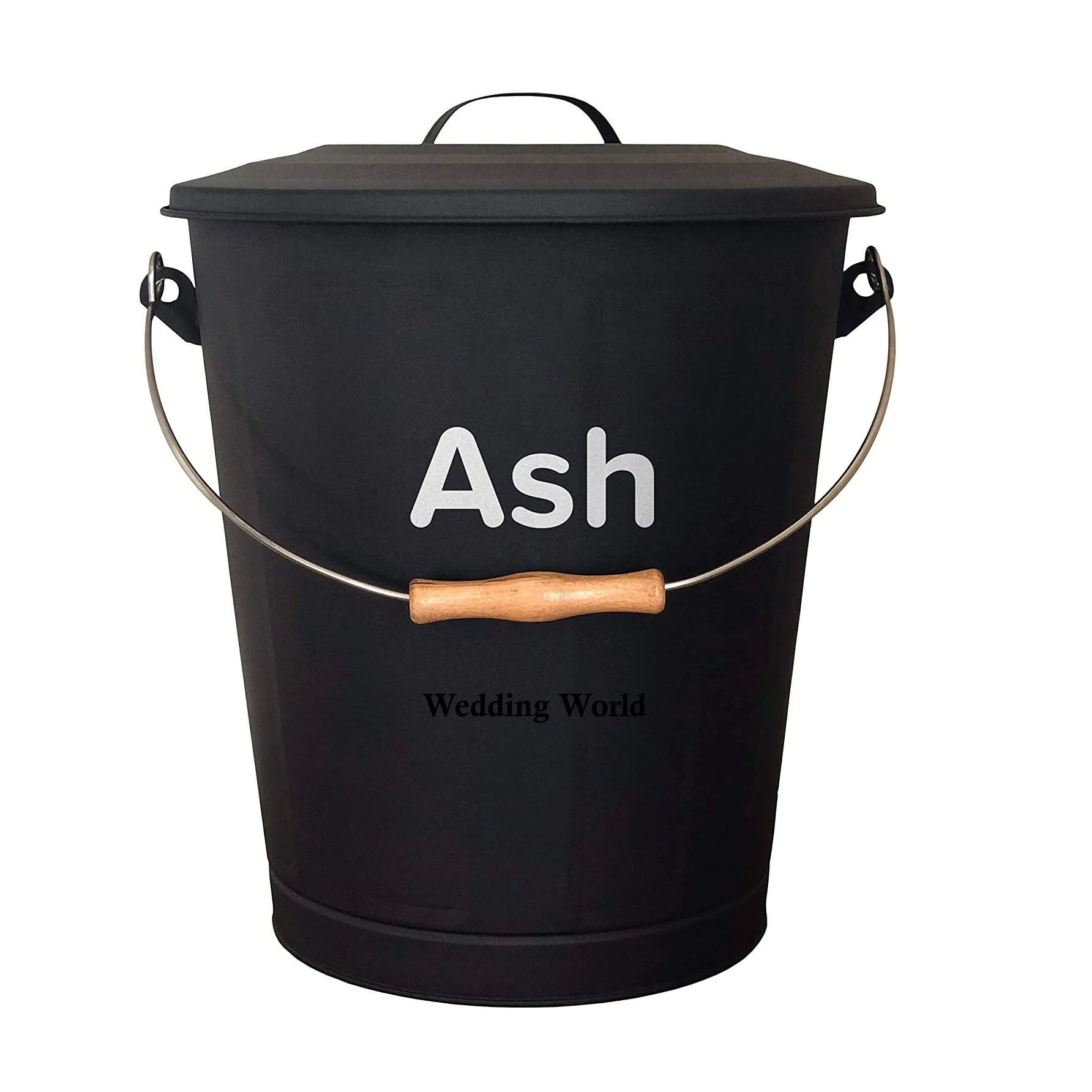 Galvanized Ash Bucket With Lid Black Powder Coated Handmade Coal Bucket Classic Stylish Simple