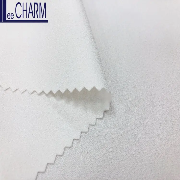 
 LCYF018 Тайвань 100% полиэстер Мягкая чистая стрейчевая ткань из крепа  