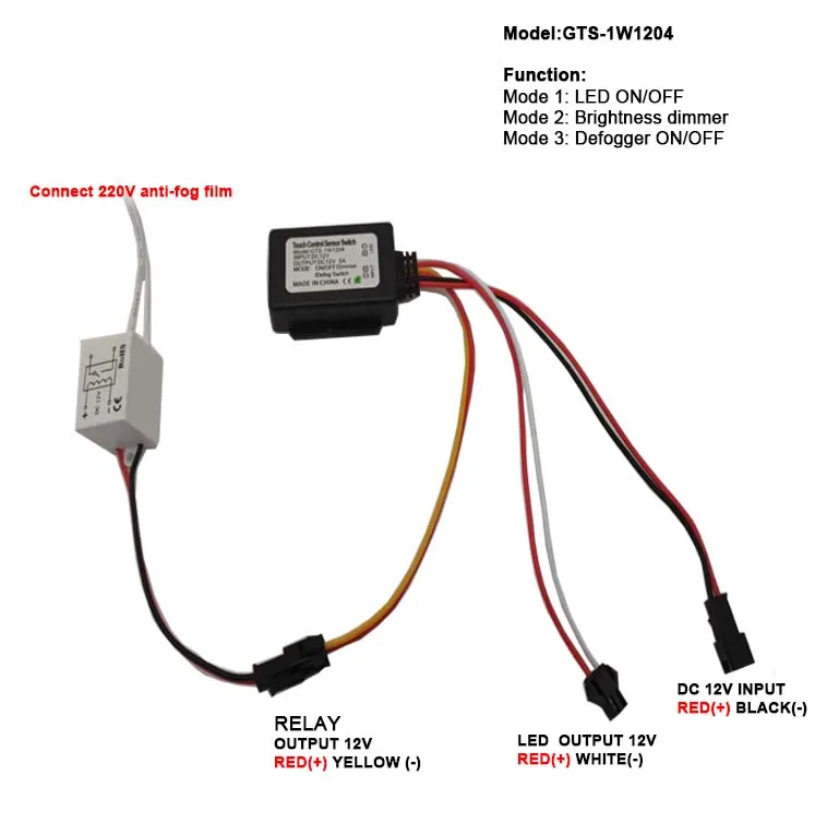 Suitable For 36mm Glass Sensor Touch Mirror Bathroom Mirror Touch