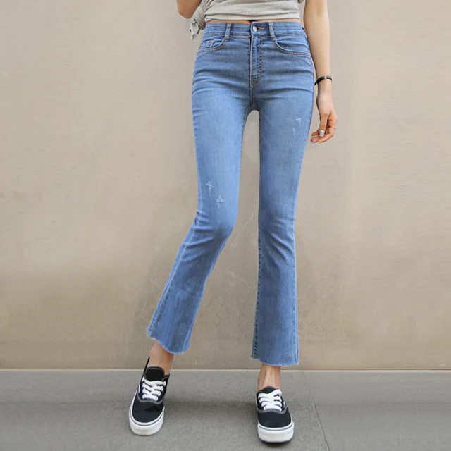 Botas Vaqueras De Color Azul Claro Para Mujer,Pantalones Vaqueros  Recortados,Kbt6040,Hechas En Corea - Buy Pantalones De Mujer Mujeres,Vaqueros  De Mujeres Jóvenes De Moda Joven Chica De Moda,Últimas Tendencias De Moda  En Corea