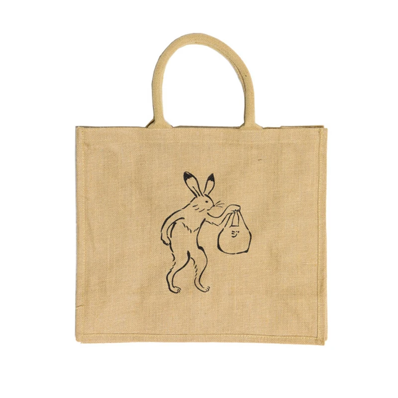 Jute Bag Shopping Rabbit Design Custom Printed Tote Bag Jute With Logo  Single Bag - Buy Cartoon Shoulder Cotton Shopping Bag Plain Tote Bag Cotton  With Logo Printing Hot Sale Custom Printing