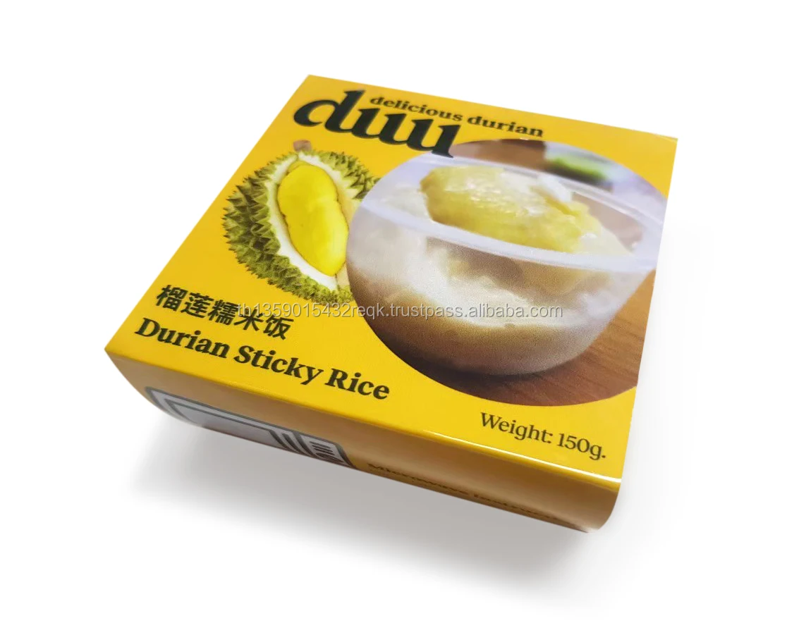 sweet taste instant sticky rice with cream coconut and durian