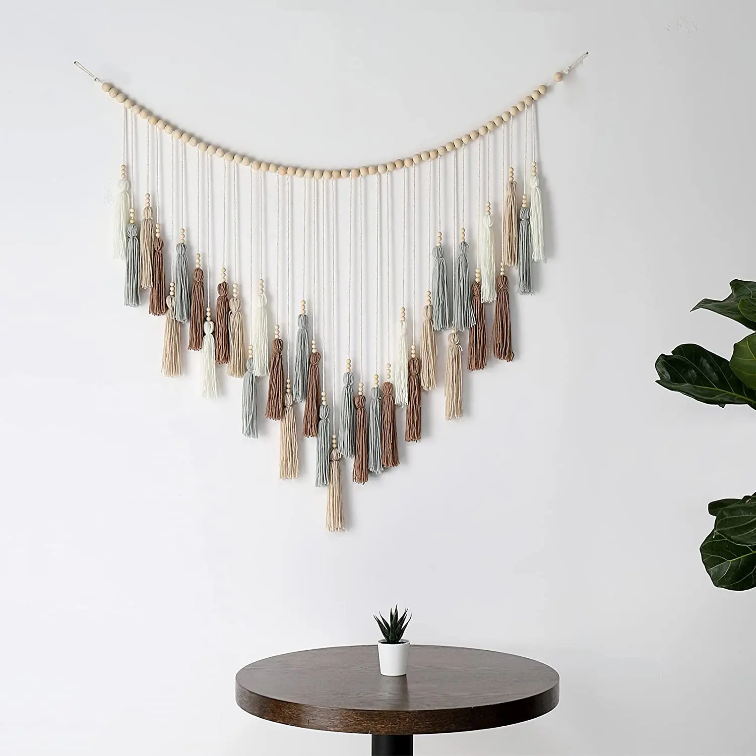 Boho Wall Decor Large Macrame Tassel Wall Hanging,Yarn Tassels Garland