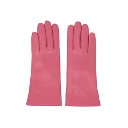 Сделано в Италии, женские кожаные перчатки, розовые, для любого случая, теплые, идеально подходят для зимы