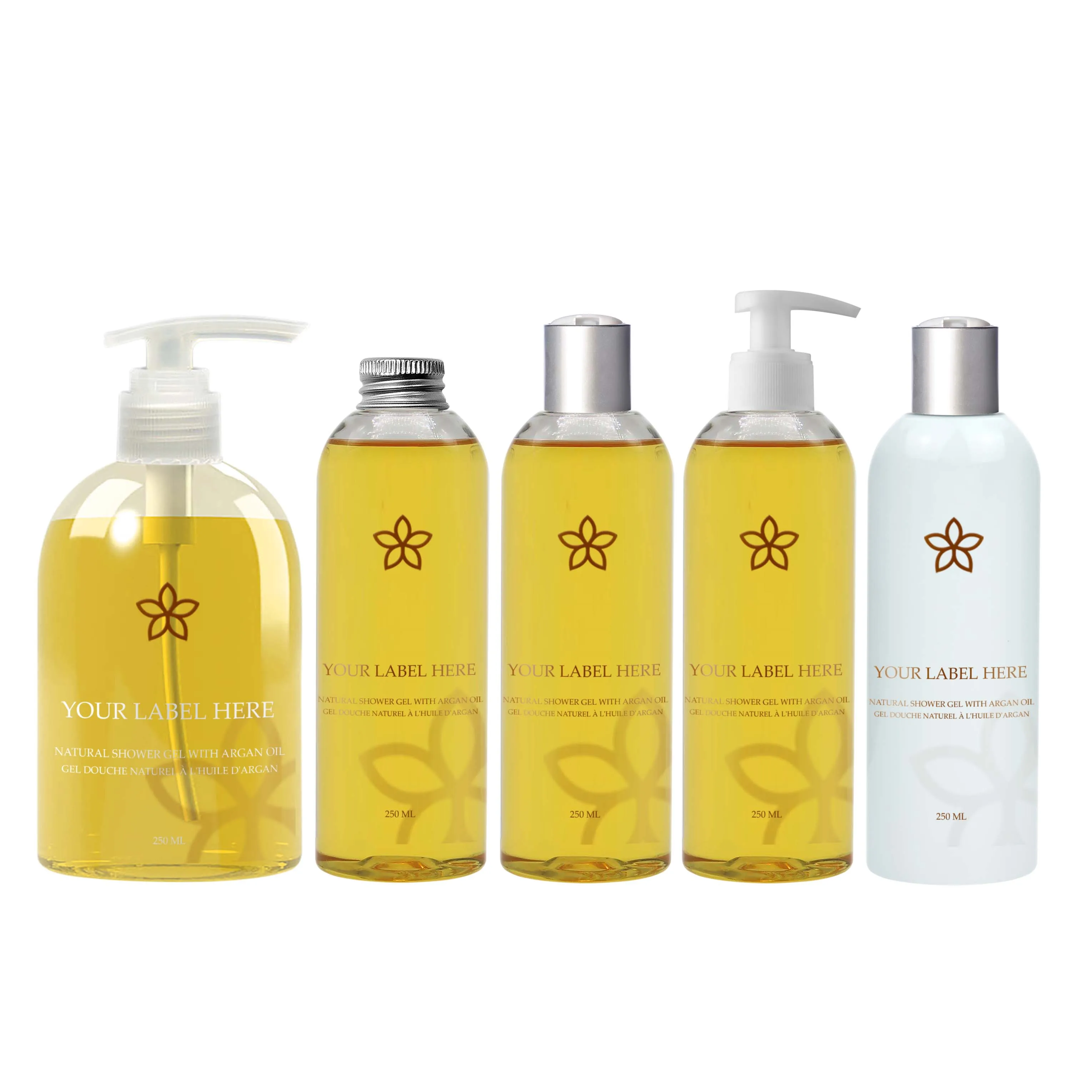 Оптовая продажа, 100% натуральный гель для душа с аргановым маслом для тела в пластиковой бутылке, Премиум качество