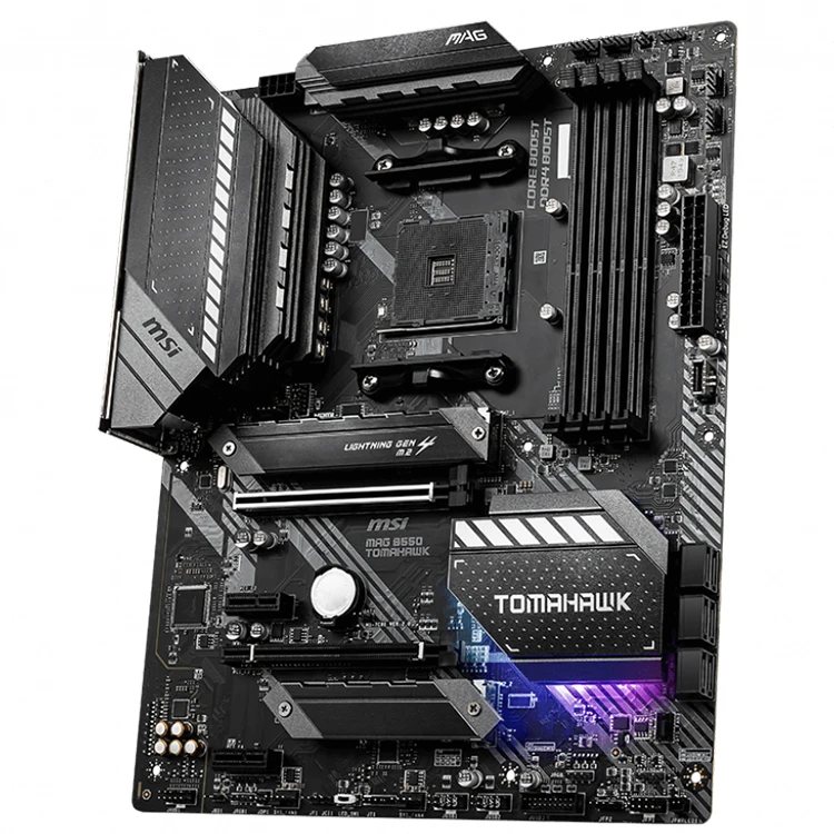 Used MSI MAG B550 TOMAHAWK AM4 Motherboard for AMD Ryzen 7 3700X
