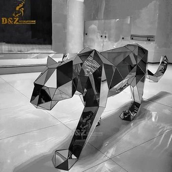 Modern Abstract Life Size Animal Sculptuers Outdoor Stainless Steel