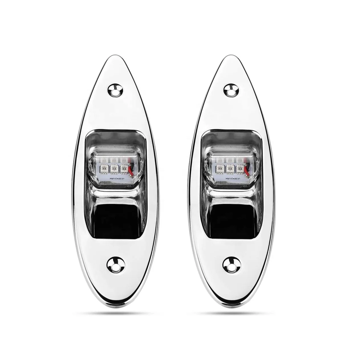 LED Navigation Lights 2Pcs 12V LED Flush Mount Side Bow Navigation Signal Light Lamp for Marine Boat Yacht Kayak Green Red