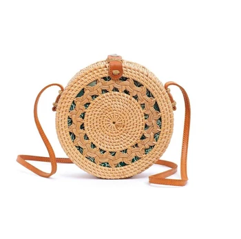 Hot Product 2021Fashionable Hand-woven Rattan Bag Vintage Woven Straw Rattan Bag Handbag from Vietnam Best Supplier