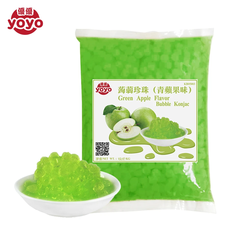 Bubble Tea Topping Green Apple Flavor Crystal Boba - Buy Green Apple ...