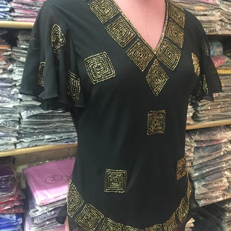 Most Wanted Hot Selling Women S Sleeve Sequin Top High Street Fashionable Hand Embodied Blouses Tops Kurti Buy Best Selling Dubai Ladies Hand Work Design Tops Blouse Kurti Party Cocktail Evening Wear New