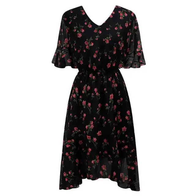 Summer One Pieces Casual Dresses Women Korean Style Slim Waist Design Holiday Date Honeymoon Cute Mini Floral Print Short Dress Buy One Pieces Casual Holiday Dresses Mini Floral Print Short Dress Sexy Short