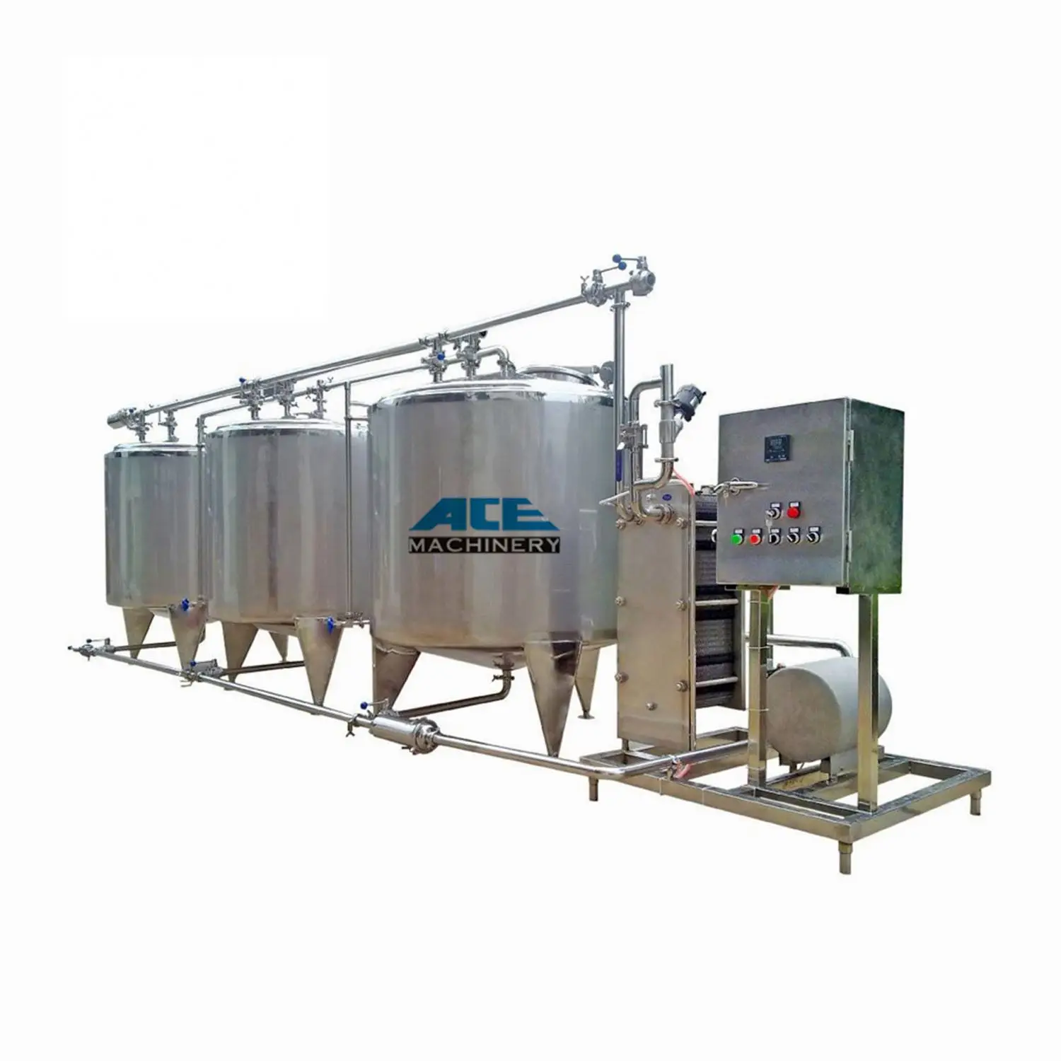 Factory Price Quality Sanitary Dairy Beverage Milk Cip Cleaning System Pipes Containers And Sterilization Equipment