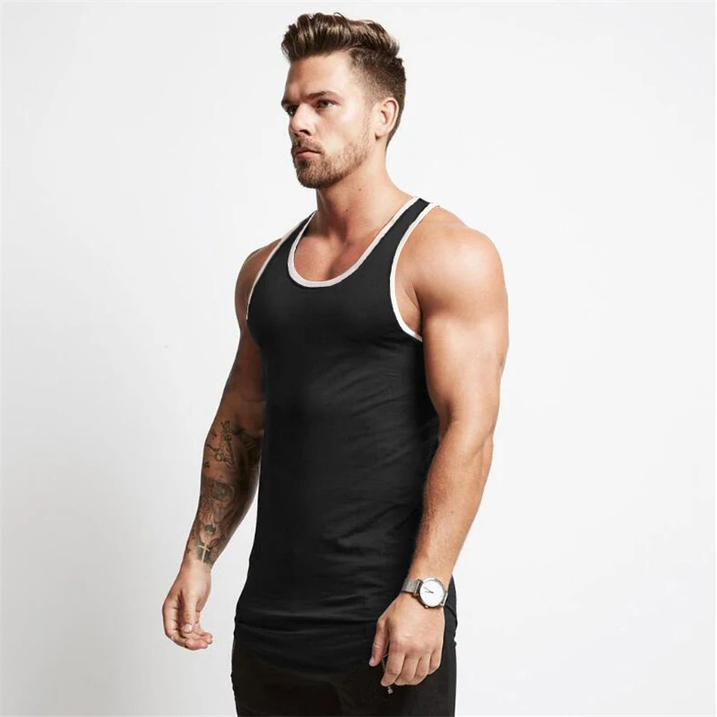 Gym Clothing Cotton Bodybuilding Stringer Tank Top Men Fitness Singlets ...