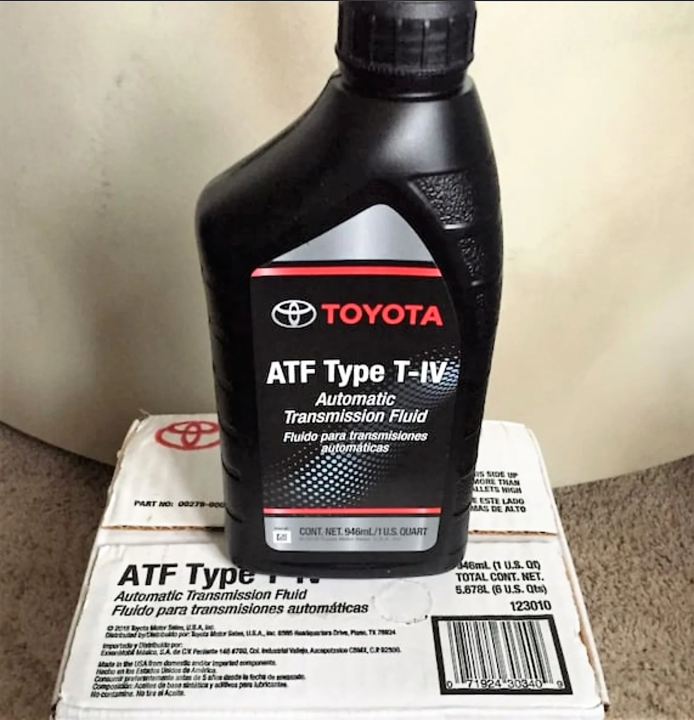 Трансмиссионное масло atf t iv. ATF Fluid t-4 Toyota. Трансмиссионное Toyota Type t-IV, 4. АТФ тайп 4 Тойота 1 литр. ATF 6 Тойота.