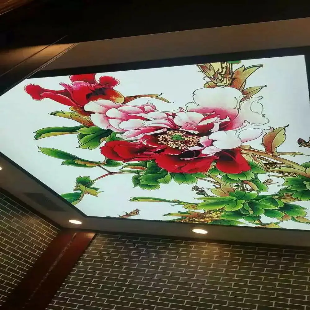 Decorative Films MSD PVC Foil Stretch Ceiling Fabric Film Interior False Pop Ceiling Flower Printed Ceiling