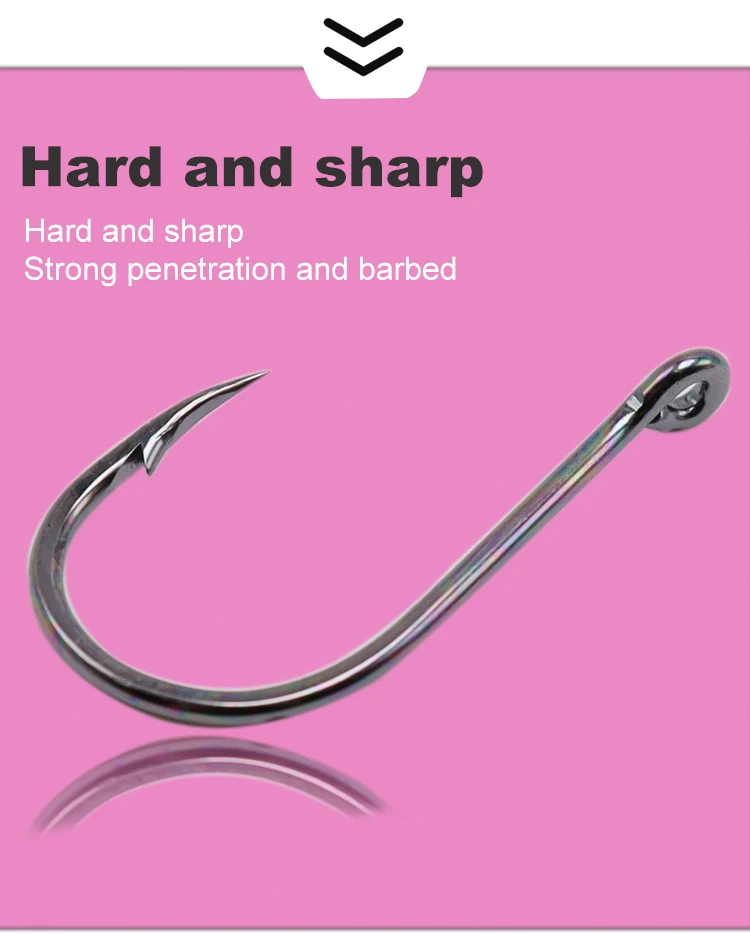 Factory High Carbon Steel Boxed Barbed Fishing Hooks Fish Box Hook With