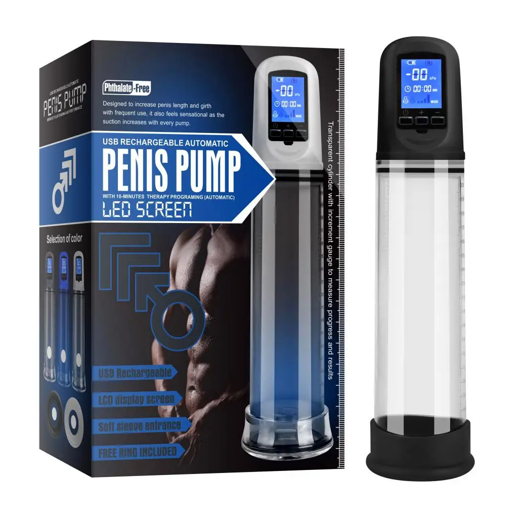 Source LCD automatic pro penis enlargement device enhancer penis pump vacuum sex toys for men sex machine on m.alibaba