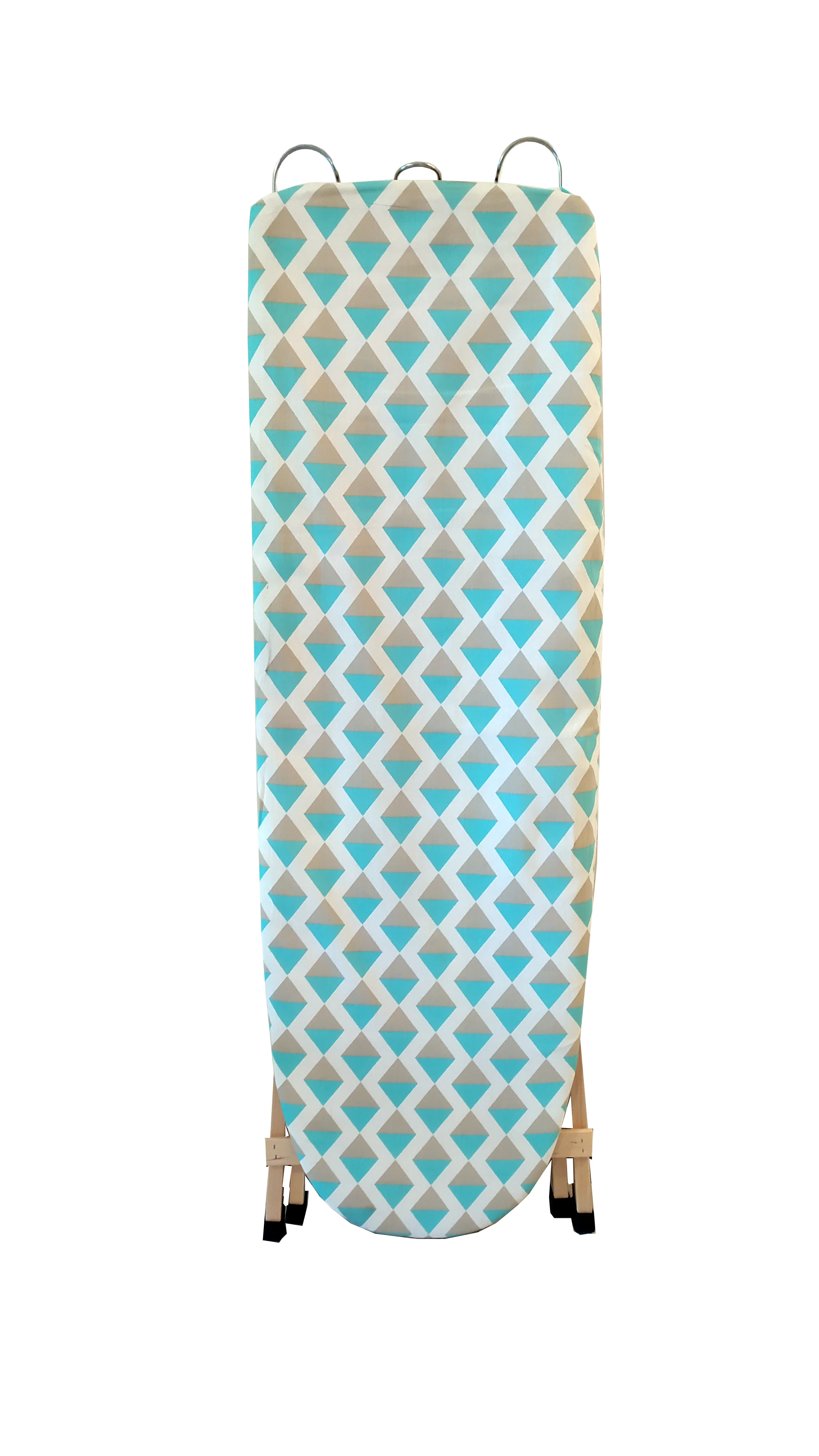 High Quality Made in Italy Ironing Board with Structure in Beech Wood Natural Color and Board in Pine Wood for Ironing Laundry