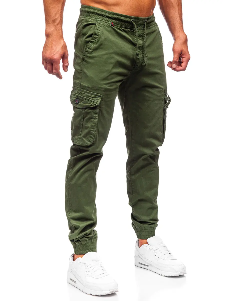 Cargo Trouser Joggers For Men Dark Green Cargo Pant Zip Pocket On The Side With 100% Fabric - Buy Cargo For Men,Cargo Pant Product Alibaba.com