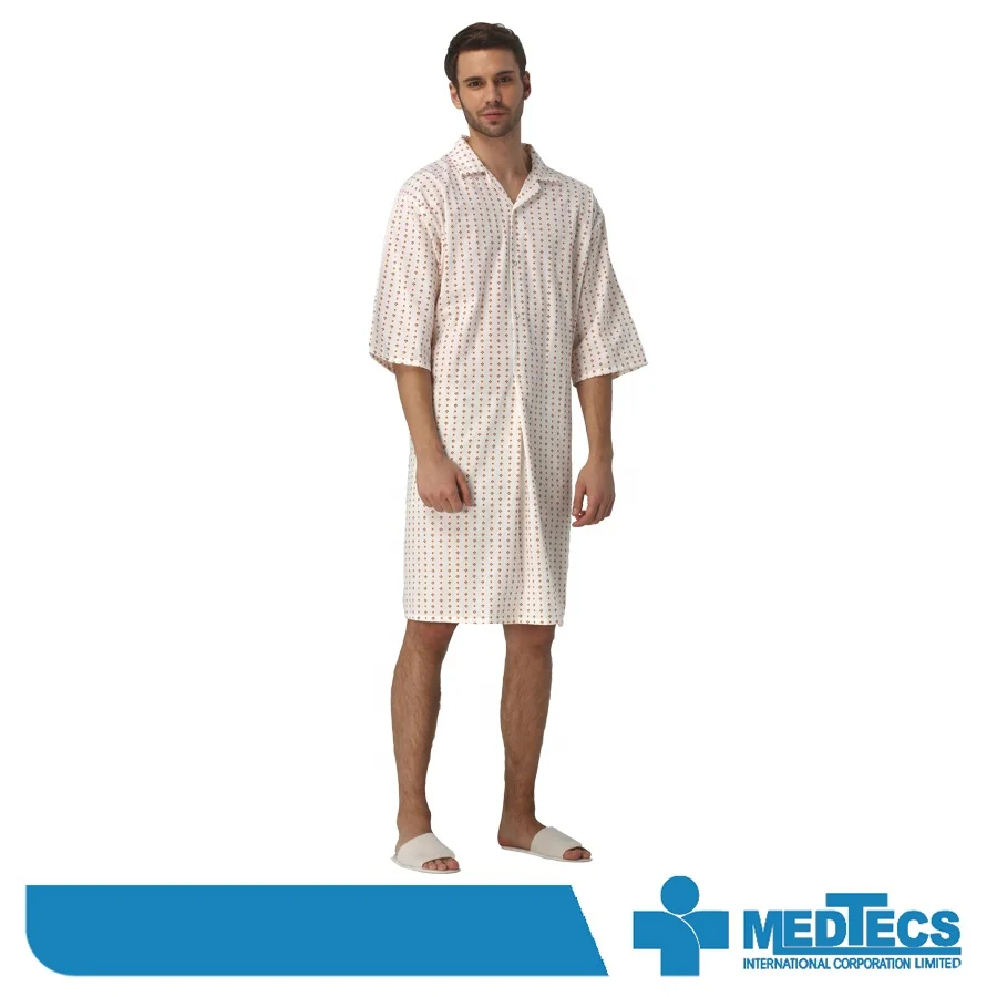 100% Polyester Printed Comfortable Medical Nightwear Patient Pajama