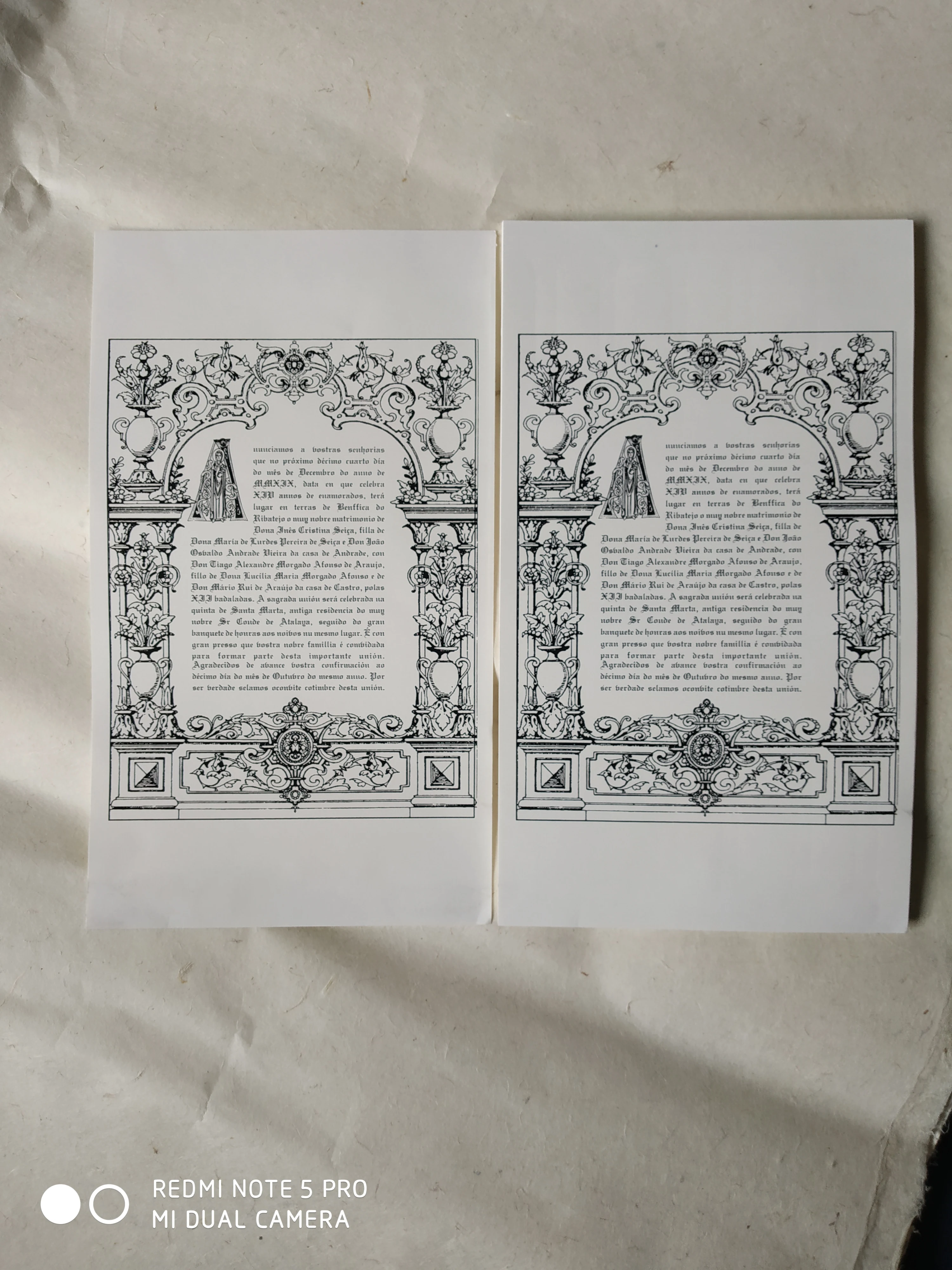 Custom Made Mini Scroll Invites With Foil Stamped Papers Available Blank and Without Print