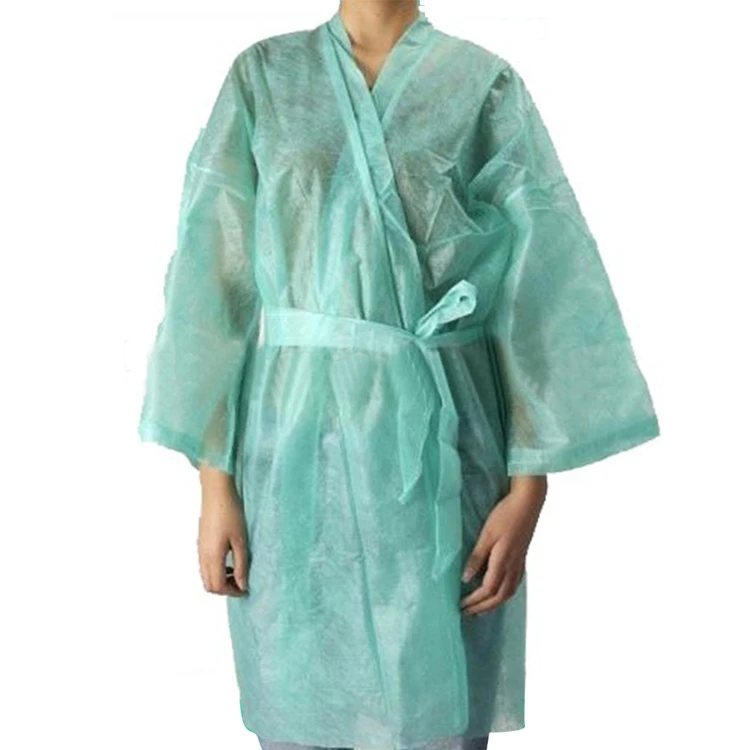 Kimono Gown Nonwoven Kimono Bath Gown Disposable Kimono Spa Gown Moq