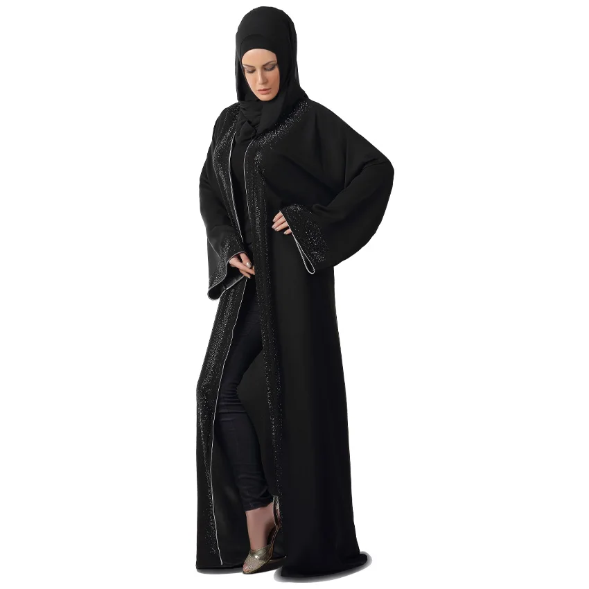 black abaya stone work
