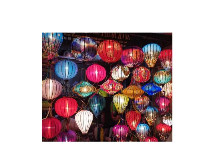 Size 60cm Vietnamese Silk Lantern Traditional Flocking Red Lanterns ...