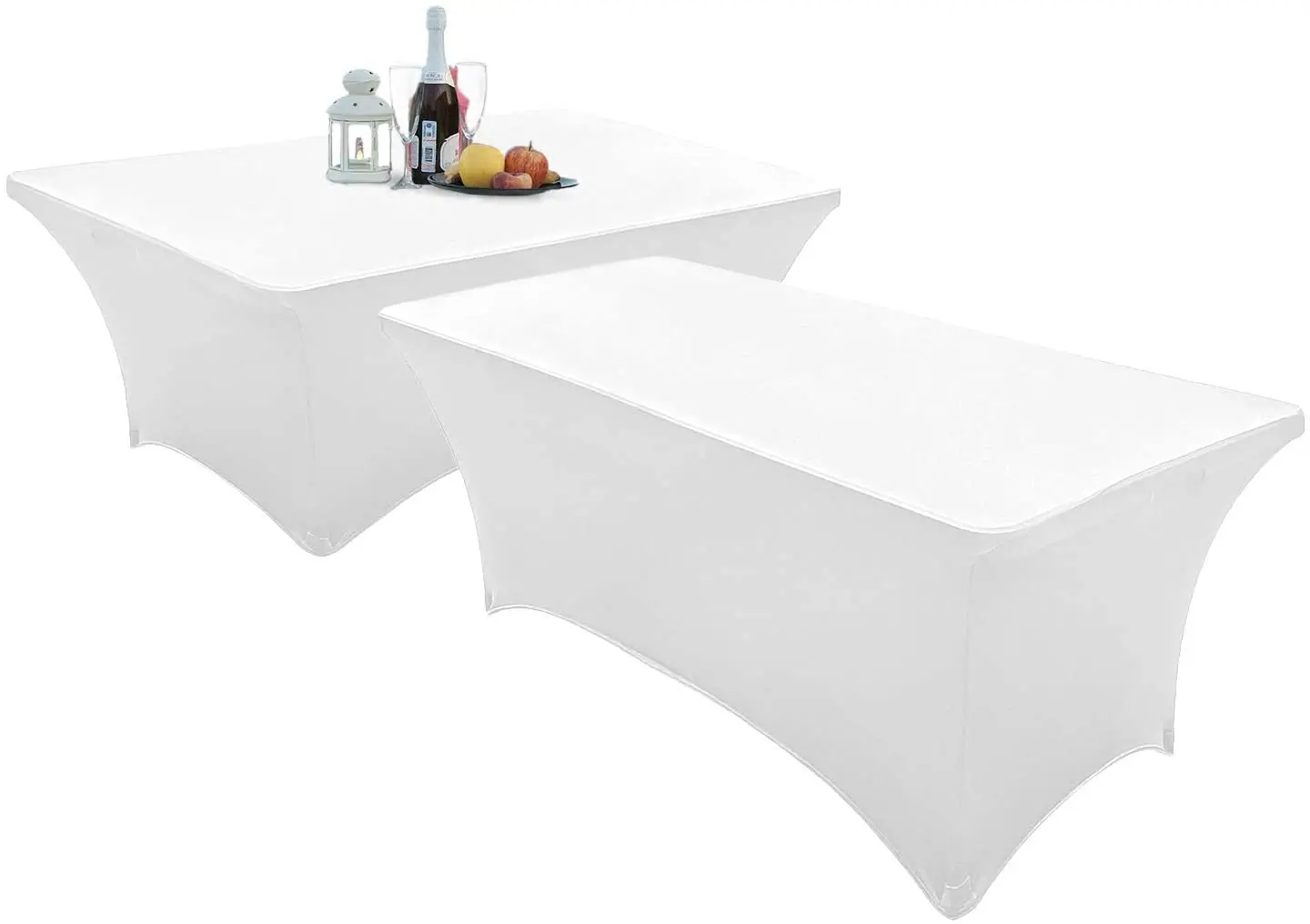 Spandex Fitted Stretch Table Cover for 6 ft or 4ft or 8ft Folding Table Rectangular Tablecloth for Party or Banquet