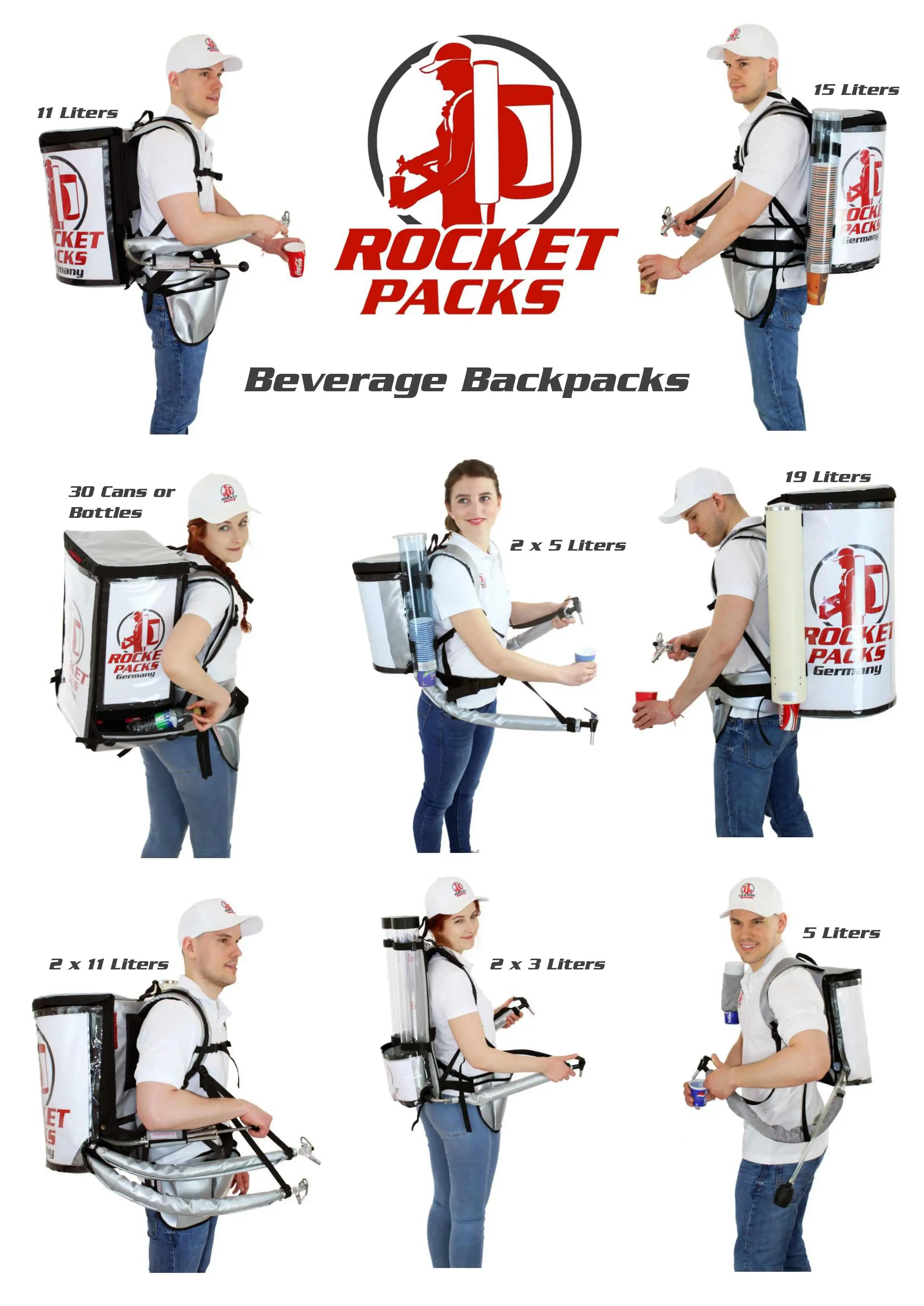 Backpack Drink Dispenser for 19 Liter Beer Cola Coffee - Vendor Vending Seller  Hawker  Mobile  Portable
