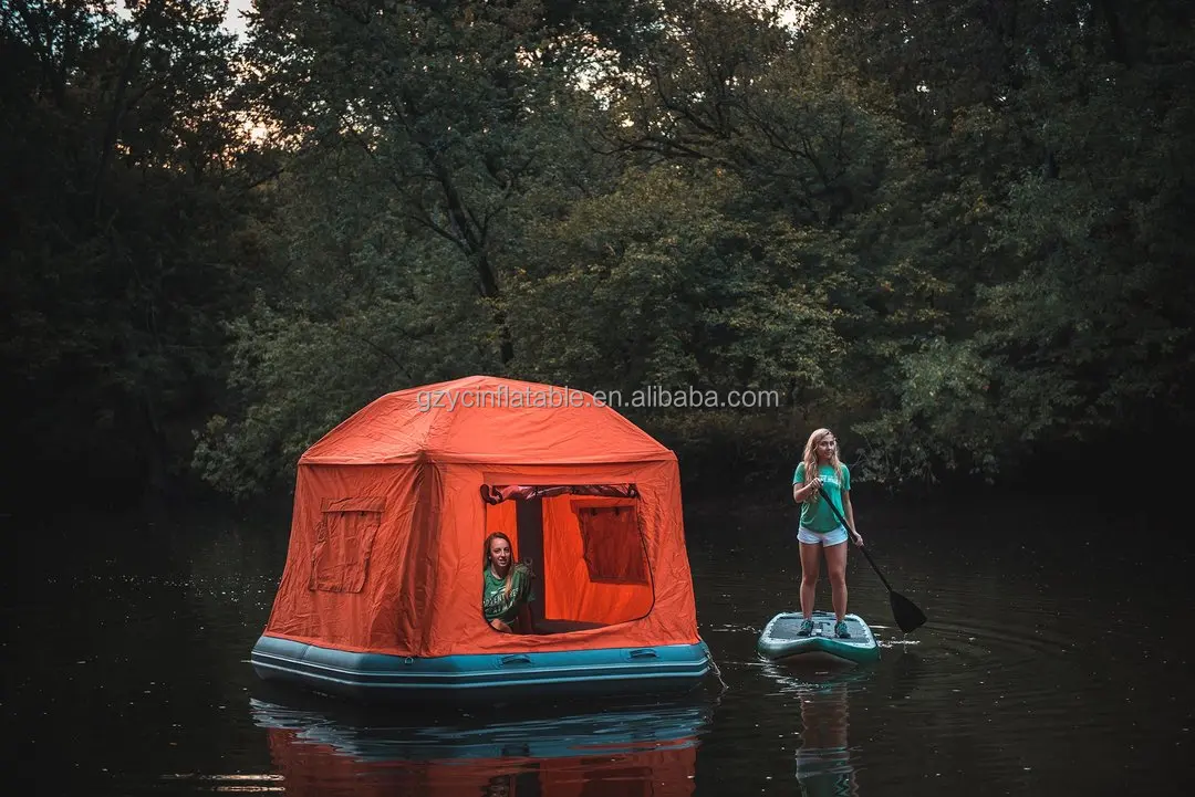 Inflatable Water Floating Island Platform Tent Rafting Boat Inflatable